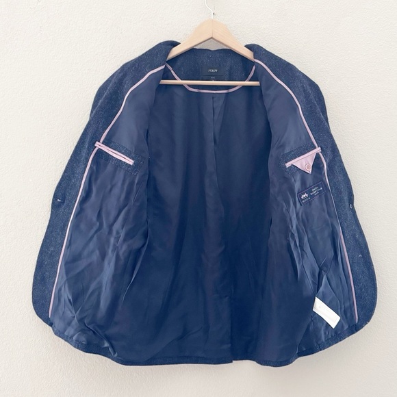 J. Crew Alfie Blazer Navy English Wool Herringbone Classic Preppy Academia 2 - Picture 10 of 16